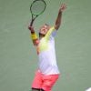 Gaël Monfils s'impose face à Lucas Pouille lors des quarts de finale de l'US Open 2016 au USTA Billie Jean King National Tennis Center à Flushing Meadow, New York, le 6 septembre 2016.