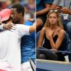 Gaël Monfils s'impose face à Lucas Pouille lors des quarts de finale de l'US Open 2016 au USTA Billie Jean King National Tennis Center à Flushing Meadow, New York, le 6 septembre 2016. En tribune, Clémence Bertrand assisté à la défaite de son amoureux.