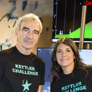 Raymond Domenech et sa compagne Estelle Denis (marraine de l'association "l'Etoile de Martin) - 2ème édition du "Kettler Challenge pour l'Etoile de Martin" à l'hôtel Molitor à Paris, le 21 mars 2016.© Olivier Borde/Bestimage