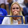 Donna Vekic était très émue lors de la victoire de son compagnon Stanislas Wawrinka en finale de l'US Open face à Novak Djokovic le 11 septembre 2016 à New York.