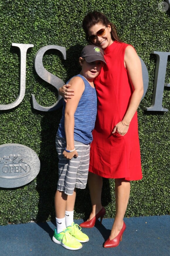 Debra Messing et son fils Roman à l'US Open le 11 septembre 2016 à New York pour la finale entre Stan Wawrinka et Novak Djokovic, remportée par le Suisse. © John Barrett/Globe Photos/Zuma Press/Bestimage