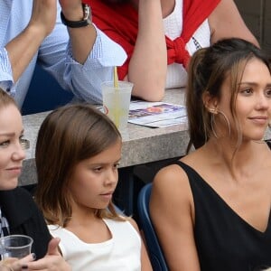 Jessica Alba était présente avec ses filles Honor et Haven à l'US Open le 10 septembre 2016 à New York pour la finale dames, remportée par Angelique Kerber. © John Barrett/Globe Photos/Zuma Press/Bestimage