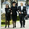 Gunnila Bernadotte avec les enfants adoptés par son époux Carl Johan, comte de Wisborg, au cours de son premier mariage, Monica et Christian, lors de ses obsèques à Bastad le 14 mai 2012.