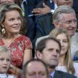  Le roi Philippe et la reine Mathilde de Belgique le 9 septembre 2016 au stade Roi Baudouin à Bruxelles lors du Memorial Van Damme, dernière étape de la Diamond League. © Danny Gys/Reporters/ABACAPRESS.COM 