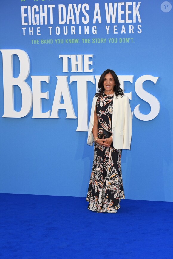 Olivia Harrison à la première de "The Beatles: Eight Days A Week - The Touring Years" au cinéma Odeon à Leicester Square à Londres, le 15 septembre 2016.