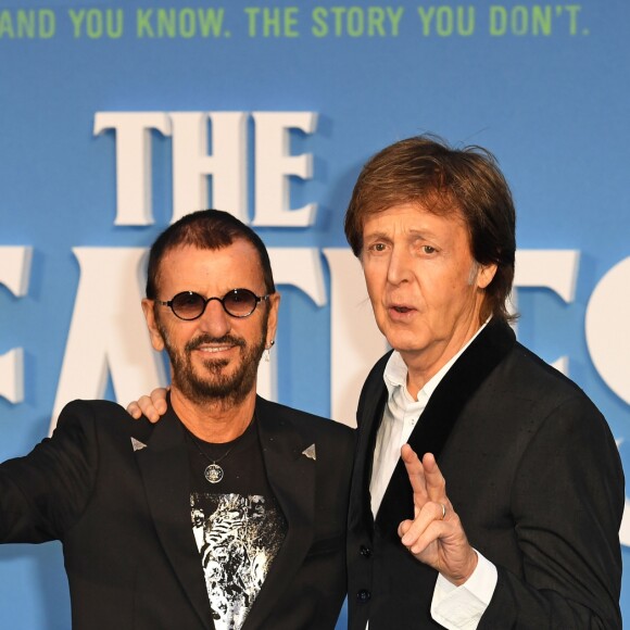 Ringo Starr et Paul McCartney à la première de "The Beatles: Eight Days A Week - The Touring Years" au cinéma Odeon à Leicester Square à Londres, le 15 septembre 2016.
