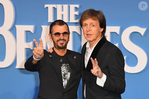 Ringo Starr et Paul McCartney à la première de "The Beatles: Eight Days A Week - The Touring Years" au cinéma Odeon à Leicester Square à Londres, le 15 septembre 2016.