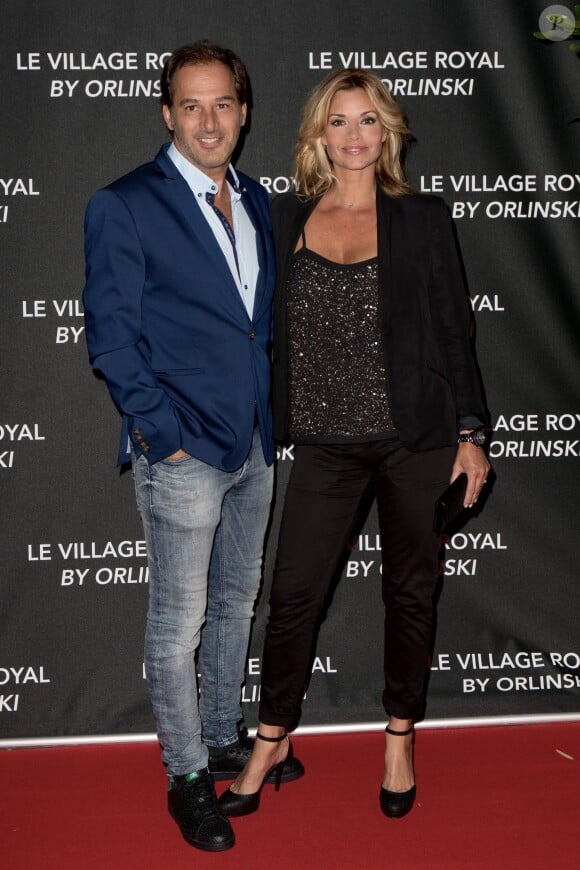 Exclusif - Première sortie de Ingrid Chauvin et son mari Thierry Peythieu depuis la naissance de leur fils Tom à l'iinauguration du Village Royal By Richard Orlinski à Paris le 15 septembre 2016. © Bellak-Moreau/Bestimage