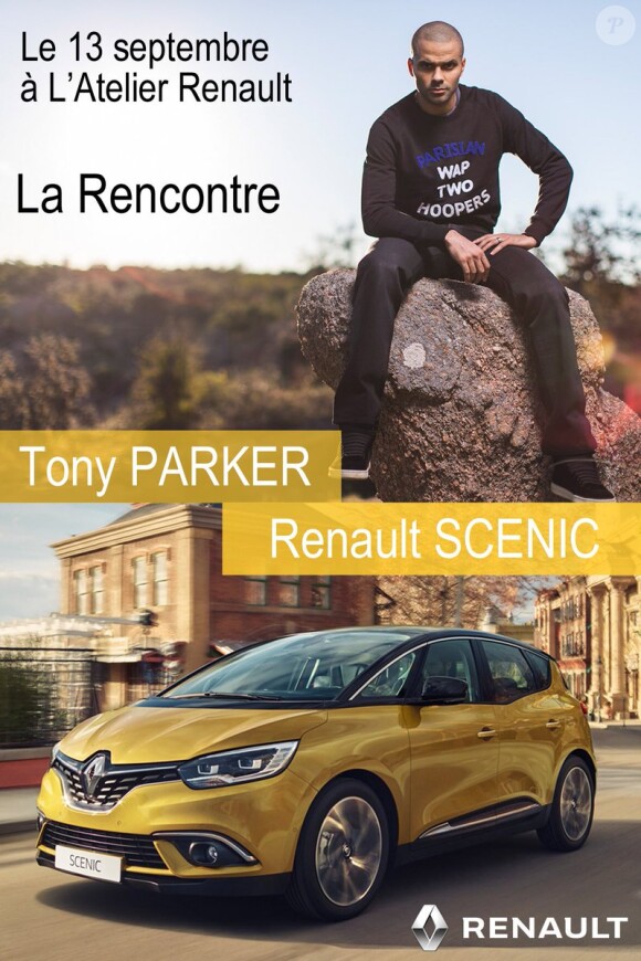 Tony Parker rencontrait le public à l'Atelier Renault sur les Champs-Elysées le 13 septembre 2016