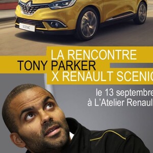 Tony Parker rencontrait le public à l'Atelier Renault sur les Champs-Elysées le 13 septembre 2016