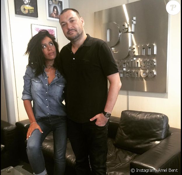 Amel Bent et son manager Benjamin Chulvanij, patron de Dej Jam France, sur Instagram, le 16 septembre 2016.