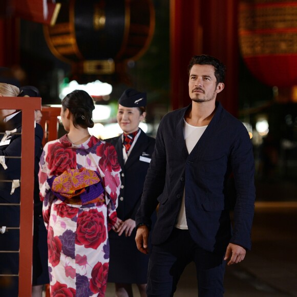 Orlando Bloom à Tokyo pour célébrer le lancement du nouveau Boeing 787-9 à Tokyo le 19 aout 2016.