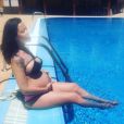 Daniela Martins de "Secret Story" enceinte : Séance de bronzage à la piscine, juin 2016