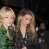 Clara Paget, Amber Heard et un ami arrivent à la soirée LOVE Magazine au club Loulou's à Londres, Royaume Uni, le 19 septembre 2016.