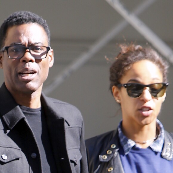 Chris Rock et sa compagne Megalyn Echikunwoke sont allés faire du shopping chez "Barneys New York" avant de prendre un taxi sur la 5ème avenue à New York, le 15 avril 2016.