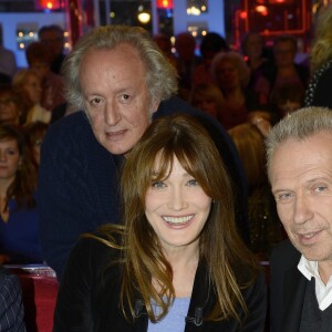 Didier Barbelivien, Carla Bruni et Jean Paul Gaultier - Enregistrement de l'émission "Vivement Dimanche" à Paris le 10 décembre 2014.