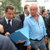Didier Barbelivien et Nicolas Sarkozy à La Baule, le 4 septembre 2005.