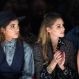 Olivia Palermo assiste au défilé de mode Trussardi lors de la Fashion Week à Milan, le 25 septembre 2016.