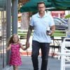 Exclusif -Dean McDermott à la sortie d'un Starbucks avec sa fille Hattie à Studio City, le 21 septembre 2016
