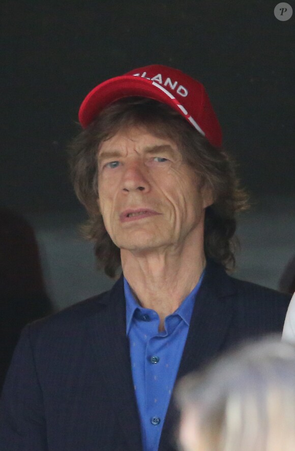 Mick Jagger assiste au match de l'Euro 2016 Angleterre-Russie au Stade Vélodrome à Marseille, le 11 juin 2016.