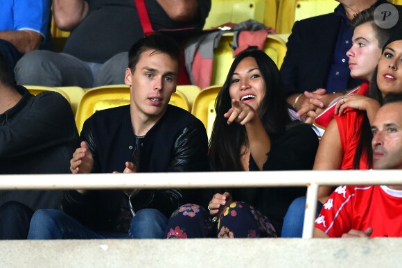 Louis Ducruet et sa compagne Marie assistent au match de football de la Ligue des Champions (phase de groupes) "Monaco contre Leverkusen (1-1)" au stade Louis II à Monaco. Le 27 septembre 2016. ©Bruno Bébert/Bestimage