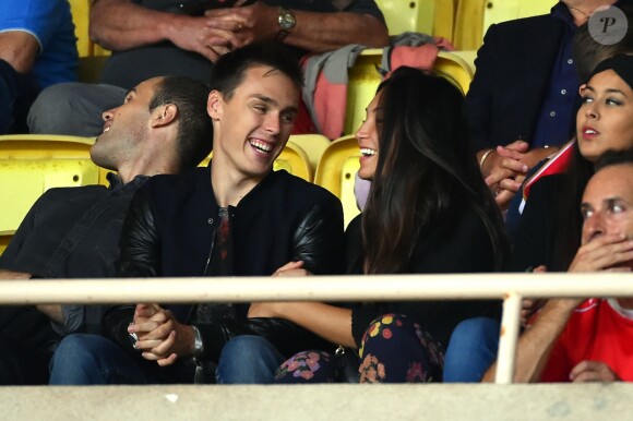 Louis Ducruet et sa compagne Marie assistent au match de football de la Ligue des Champions (phase de groupes) "Monaco contre Leverkusen (1-1)" au stade Louis II à Monaco. Le 27 septembre 2016. ©Bruno Bébert/Bestimage