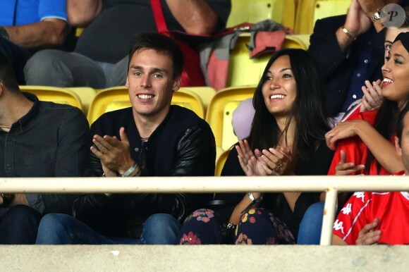 Louis Ducruet et sa compagne Marie assistent au match de football de la Ligue des Champions (phase de groupes) "Monaco contre Leverkusen (1-1)" au stade Louis II à Monaco. Le 27 septembre 2016. ©Bruno Bébert/Bestimage