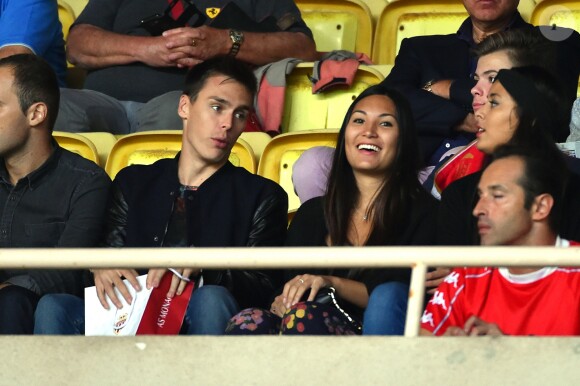 Louis Ducruet et sa compagne Marie assistent au match de football de la Ligue des Champions (phase de groupes) "Monaco contre Leverkusen (1-1)" au stade Louis II à Monaco. Le 27 septembre 2016. ©Bruno Bébert/Bestimage