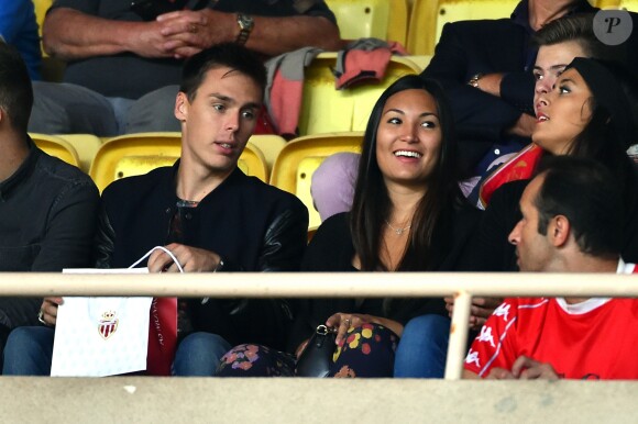 Louis Ducruet et sa compagne Marie assistent au match de football de la Ligue des Champions (phase de groupes) "Monaco contre Leverkusen (1-1)" au stade Louis II à Monaco. Le 27 septembre 2016. ©Bruno Bébert/Bestimage