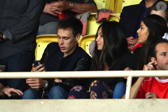 Louis Ducruet et sa compagne Marie assistent au match de football de la Ligue des Champions (phase de groupes) "Monaco contre Leverkusen (1-1)" au stade Louis II à Monaco. Le 27 septembre 2016. ©Bruno Bébert/Bestimage