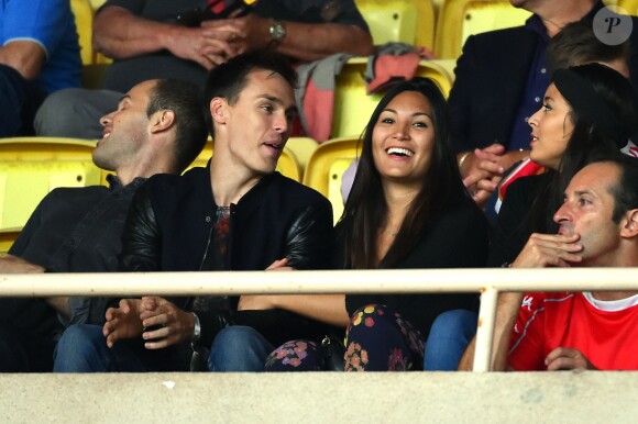 Louis Ducruet et sa compagne Marie assistent au match de football de la Ligue des Champions (phase de groupes) "Monaco contre Leverkusen (1-1)" au stade Louis II à Monaco. Le 27 septembre 2016. ©Bruno Bébert/Bestimage