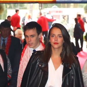 La princesse Stéphanie de Monaco et ses enfants Camille Gottlieb, Pauline Ducruet et Louis Ducruet avec sa petite amie Marie - Cérémonie de remise de prix de la 5ème édition du festival "New Generation" à Monaco, le 31 janvier 2016. © Olivier Huitel/Pool Restreint/Bestimage