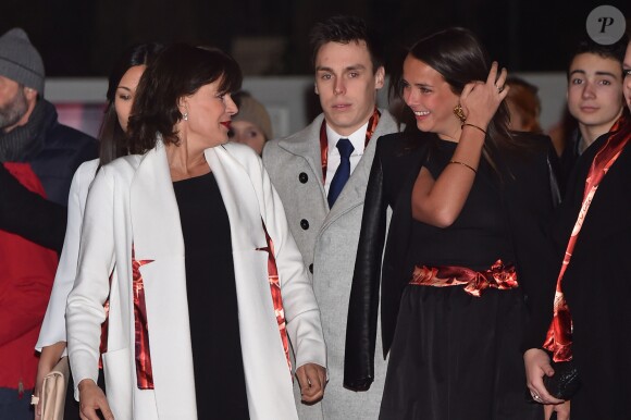 Louis Ducruet et sa compagne Marie, la princesse Stéphanie de Monaco, Pauline Ducruet - 40ème Festival International du Cirque de Monte-Carlo au chapiteau de Fontvieille à Monaco, le 15 janvier 2016. © Bruno Bebert/ Pool Monaco/Bestimage