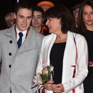 Louis Ducruet et sa compagne Marie, la princesse Stéphanie de Monaco, Pauline Ducruet - 40ème Festival International du Cirque de Monte-Carlo au chapiteau de Fontvieille à Monaco, le 15 janvier 2016. © Bruno Bebert/ Pool Monaco/Bestimage