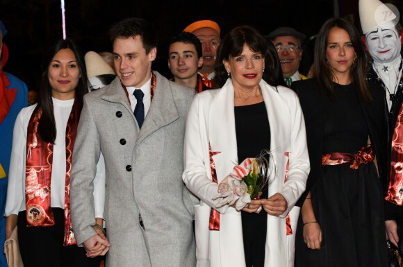 Louis Ducruet et sa compagne Marie, la princesse Stéphanie de Monaco, Pauline Ducruet - 40ème Festival International du Cirque de Monte-Carlo au chapiteau de Fontvieille à Monaco, le 15 janvier 2016. © Bruno Bebert/ Pool Monaco/Bestimage