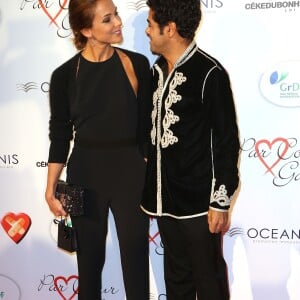 Mélissa Theuriau et son mari Jamel Debbouze au gala "Par Coeur" pour les 10 ans de l'association "Cekedubonheur" au pavillon d'Armenonville à Paris, le 24 septembre 2015.