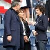 Jean-Luc Reichmann et sa femme Nathalie, Arnaud Tsamere lors du match PSG - Bordeaux au Parc des Princes le 1er octobre 2016. © Cyril Moreau / Bestimage