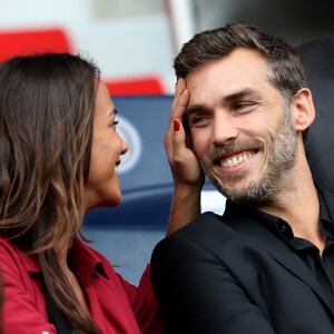 Alice Belaïdi et Gianni Giardinelli lors du match PSG - Bordeaux au Parc des Princes le 1er octobre 2016. © Cyril Moreau / Bestimage