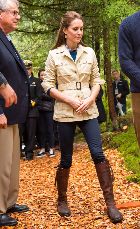 Le duc William et la duchesse Catherine de Cambridge visitaient la réserve de Bella Bella et la Forêt Grand Ours au Canada le 26 septembre 2016.