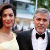 George Clooney et sa femme Amal Alamuddin Clooney lors du 69ème Festival International du Film de Cannes. Le 12 mai 2016.