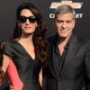 George Clooney et sa femme Amal Alamuddin Clooney à la première du film " Tomorrowland " à Los Angeles le 09 mai 2015.