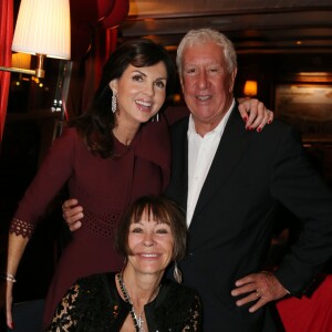 Exclusif - Caroline Barclay, Stéphane Collaro et Maguy Le Coze lors du 50ème anniversaire de Caroline Barclay sur le bateau"Acajou" des Yachts de Paris, le 4 octobre 2016