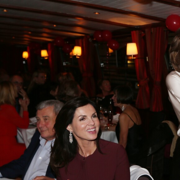 Exclusif - Caroline Barclay et Béatrice Schönberg lors du 50ème anniversaire de Caroline Barclay sur le bateau"Acajou" des Yachts de Paris, le 4 octobre 2016