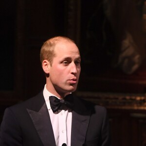 Le prince William lors de la soirée de gala de la fondation 100 Women in Hedge Funds à Londres le 10 octobre 2016, au profit de l'association SkillForce dont il est le parrain.