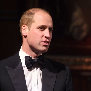 Le prince William lors de la soirée de gala de la fondation 100 Women in Hedge Funds à Londres le 10 octobre 2016, au profit de l'association SkillForce dont il est le parrain.