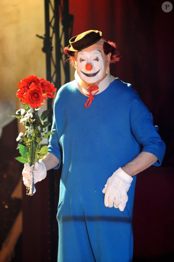 Pierre Etaix redevient le clown Yoyo pour le nouveau spectacle du cirque Joseph Bouglione à Chatou dans les Yvelines, 2012.