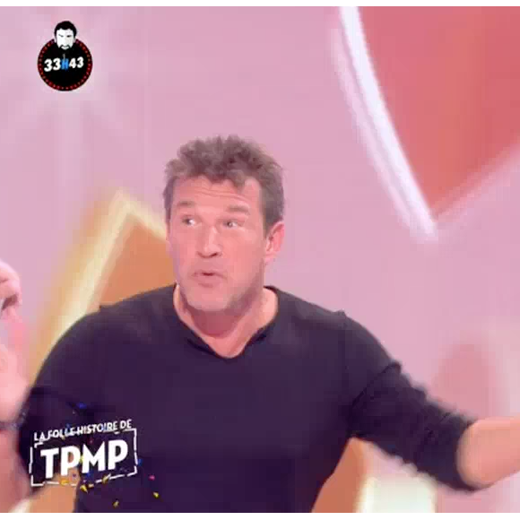 Benjamin Castaldi et sa femme Aurore dans l'émission "La folle histoire de Touche pas à mon poste !". Le 15 octobre 2016 sur C8.