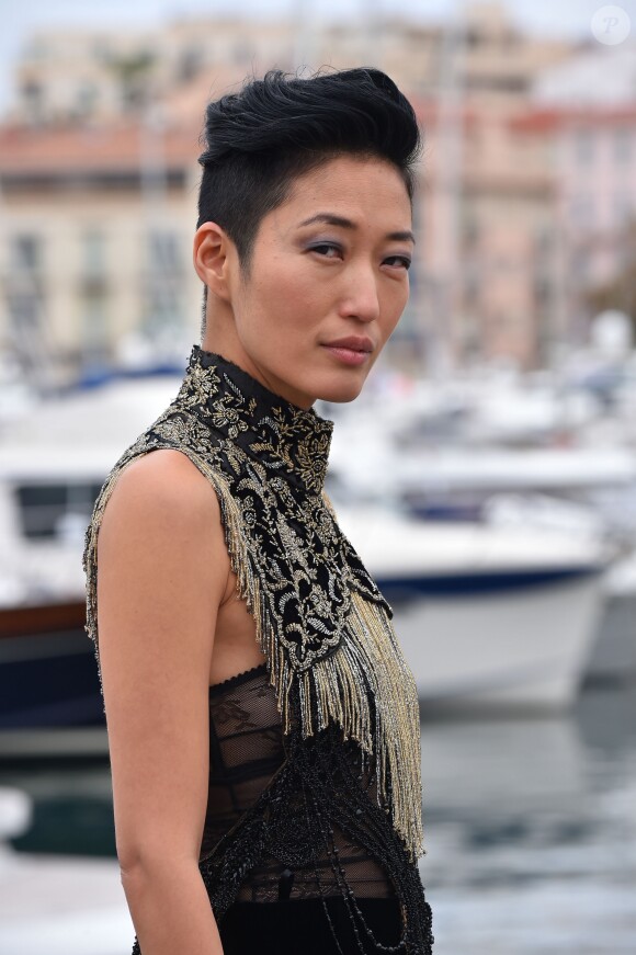 Jihae (chanteuse et comédienne Sud Coréenne, vivant à New York) - Photocall de la série "The Same Sky" à l'occasion du MIPCOM à Cannes, le 17 octobre 2016. © Bruno Bebert/Bestimage