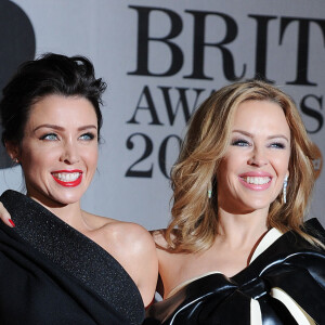 Kylie Minogue et Dannii Minogue - Soirée des "Brit Awards 2014" en partenariat avec MasterCard à Londres, le 19 février 2014.