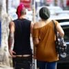 Exclusif - Paris Jackson et son boyfriend Michael Snoddy se baladent en amoureux dans les rues de Los Angeles, le 11 octobre 2016